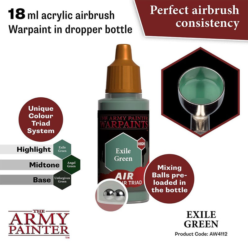 Army Painter AW4112 Warpaints Air Exile Green Acrylic Paint 18ml