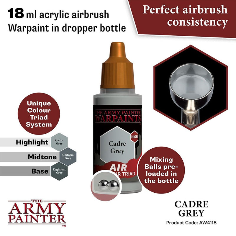 Army Painter AW4118 Warpaints Air Cadre Grey Acrylic Paint 18ml