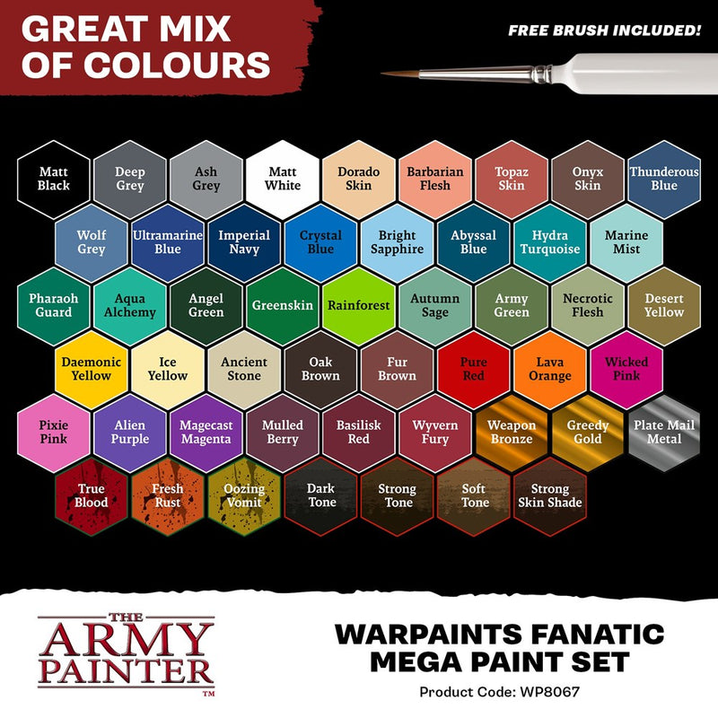 Army Painter WP8067 Warpaints Fanatic Mega Paint Set