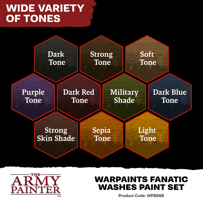 Army Painter WP8068 Warpaints Fanatic Washes Paint Set
