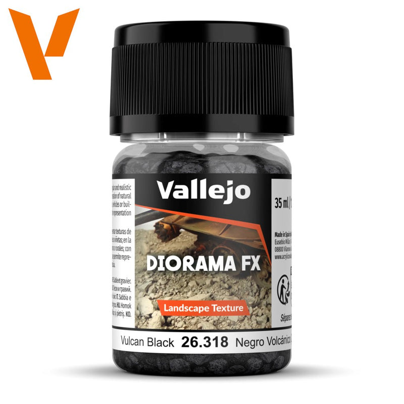 Vallejo AV26318 Diorama Effects Vulcan Black 2.0-5.0mm 35 ml (8938258923757)