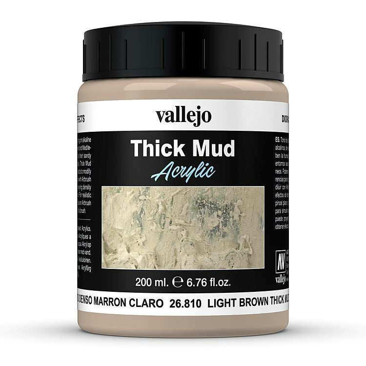 Vallejo AV26810 Diorama Effects Light Brown Thick Mud 200ml