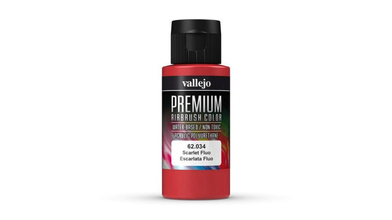 Vallejo AV62034 Premium Colour Fluorescent Scarlet 60 ml
