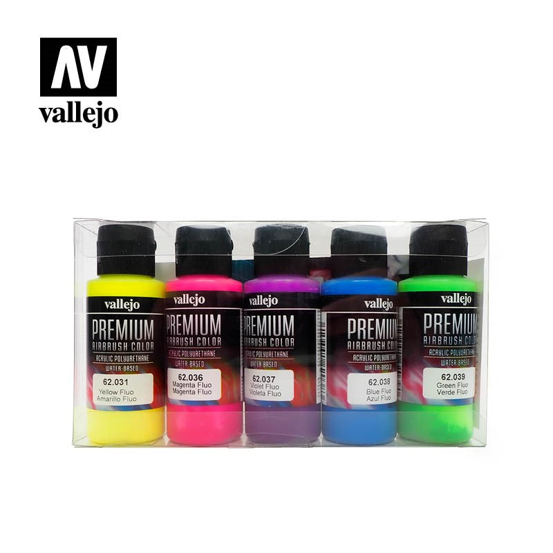 Vallejo AV62102 Premium Colour Fluo 5 Colour Set