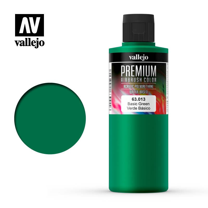 Vallejo AV63013 Premium Colour Basic Green 200ml