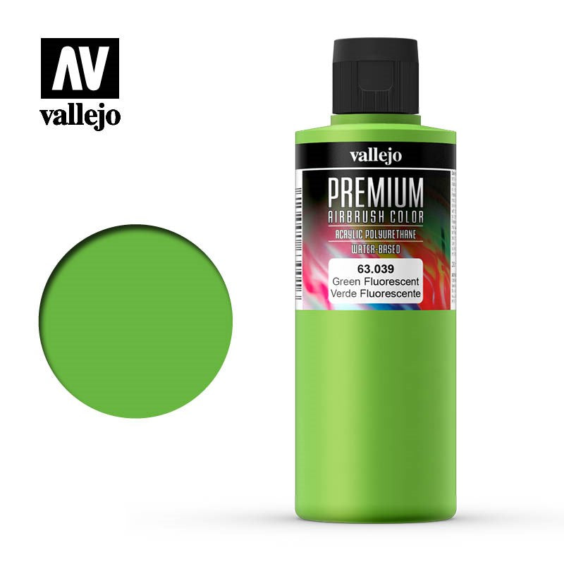 Vallejo AV63039 Premium Colour Fluorescent Green 200ml
