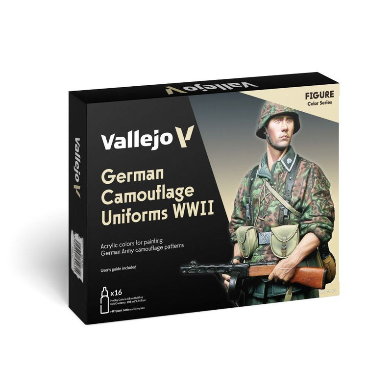 Vallejo AV70261 Model Colour German Camouflage Uniforms Wwii Figure 16 Colour Set