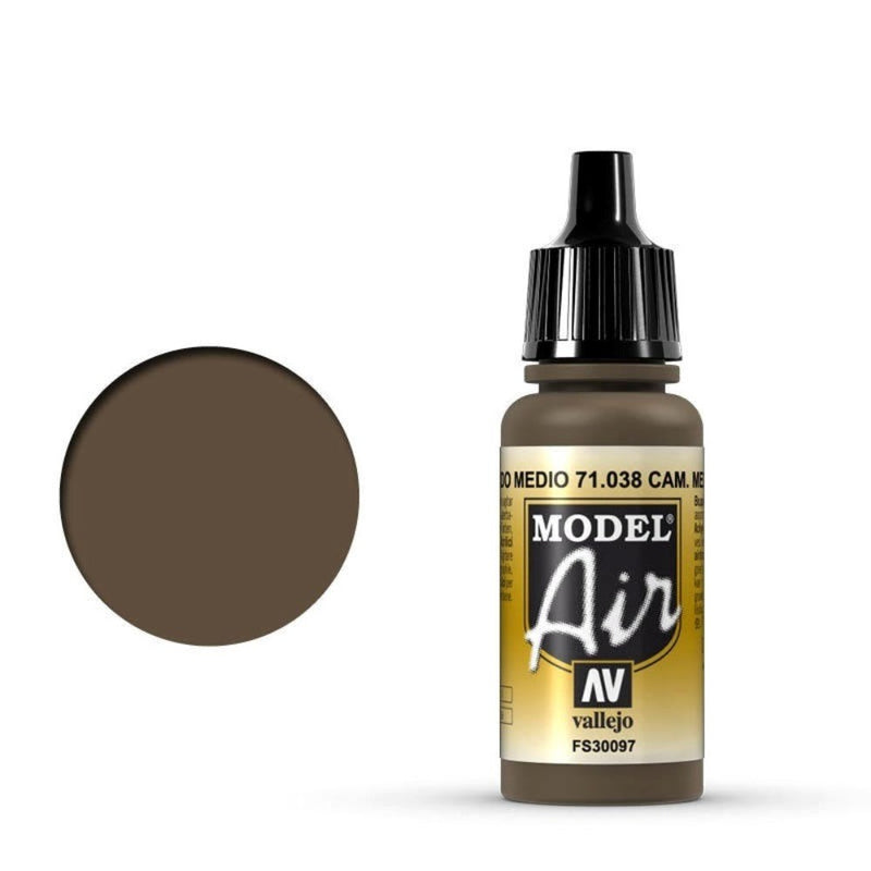 Vallejo AV71038 Model Air Camouflage Medium Brown 17 ml