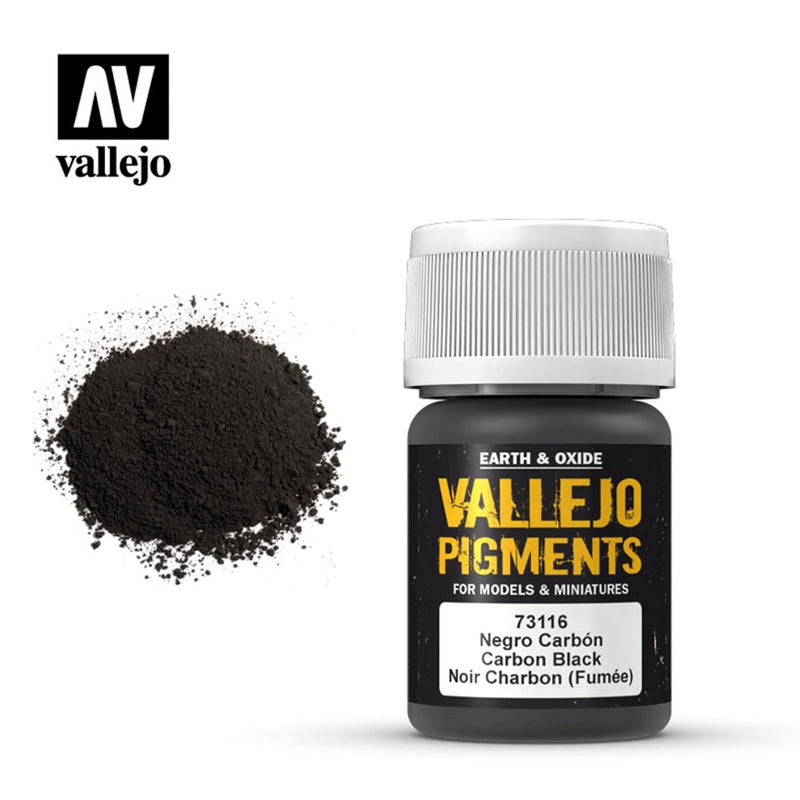 Vallejo AV73116 Pigments Carbon Black (Smoke Black) 30 ml