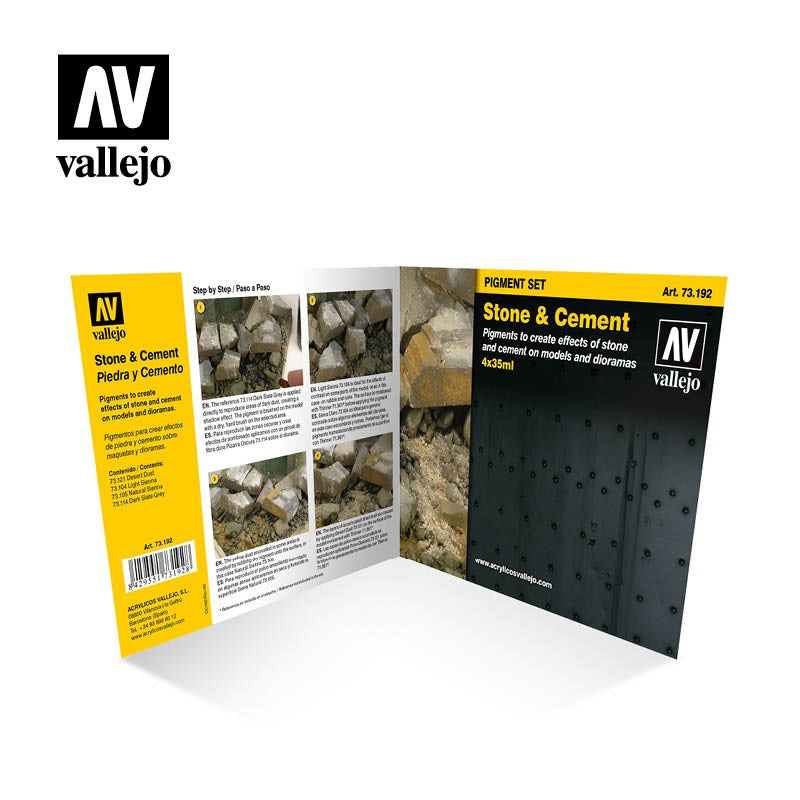 Vallejo AV73192 Pigments Set Stone & Cement 35ml