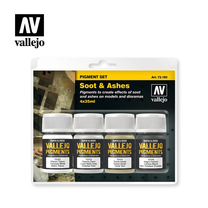 Vallejo AV73193 Pigments Set Soot & Ashes 35ml