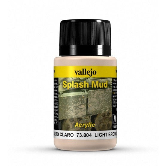 Vallejo AV73804 Weathering Effects Light Brown Splash Mud 40 ml