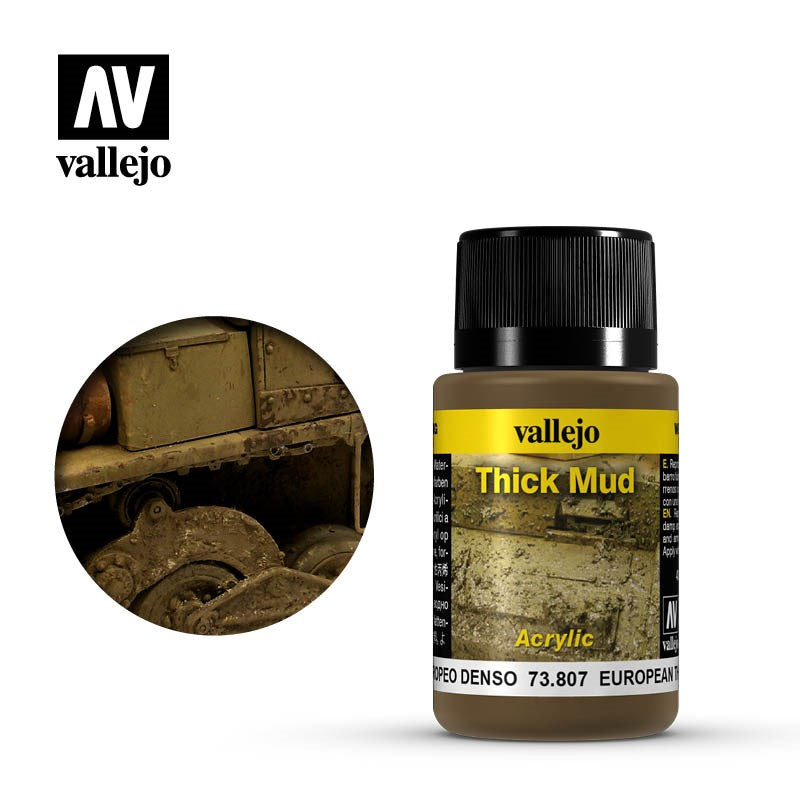 Vallejo AV73807 Weathering Effects European Thick Mud 40 ml