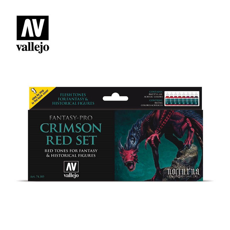 Vallejo AV74103 Game Colour Crimson Red 8 Colour Set