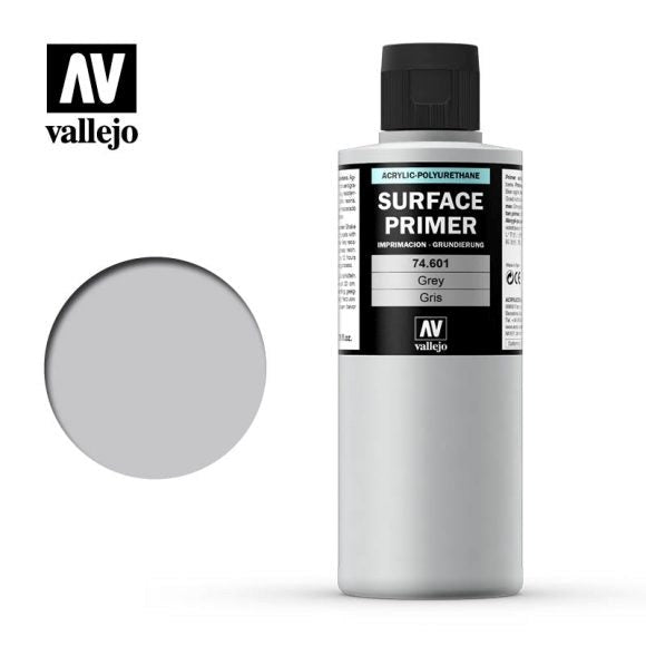 Vallejo AV74601 Surface Primer Colour Grey 200ml