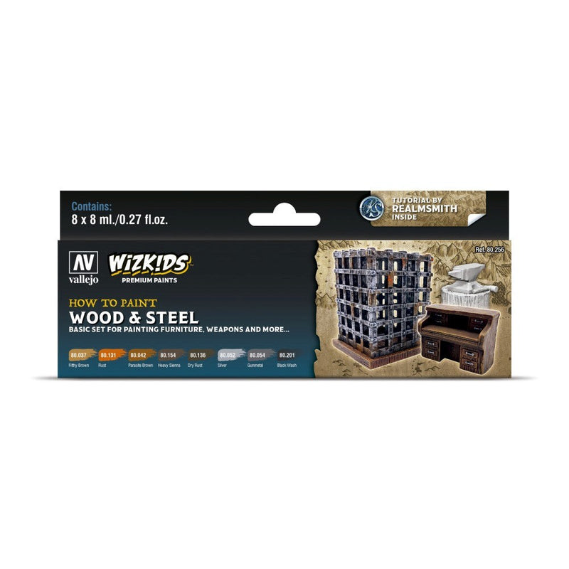 Vallejo AV80256 Wizkids Premium Paint Set Wood & Steel