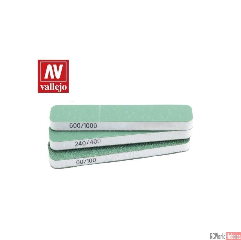 Vallejo AVT04001 Hobby Tools FlexiSander Dual Grit x3 (90x19x6mm)