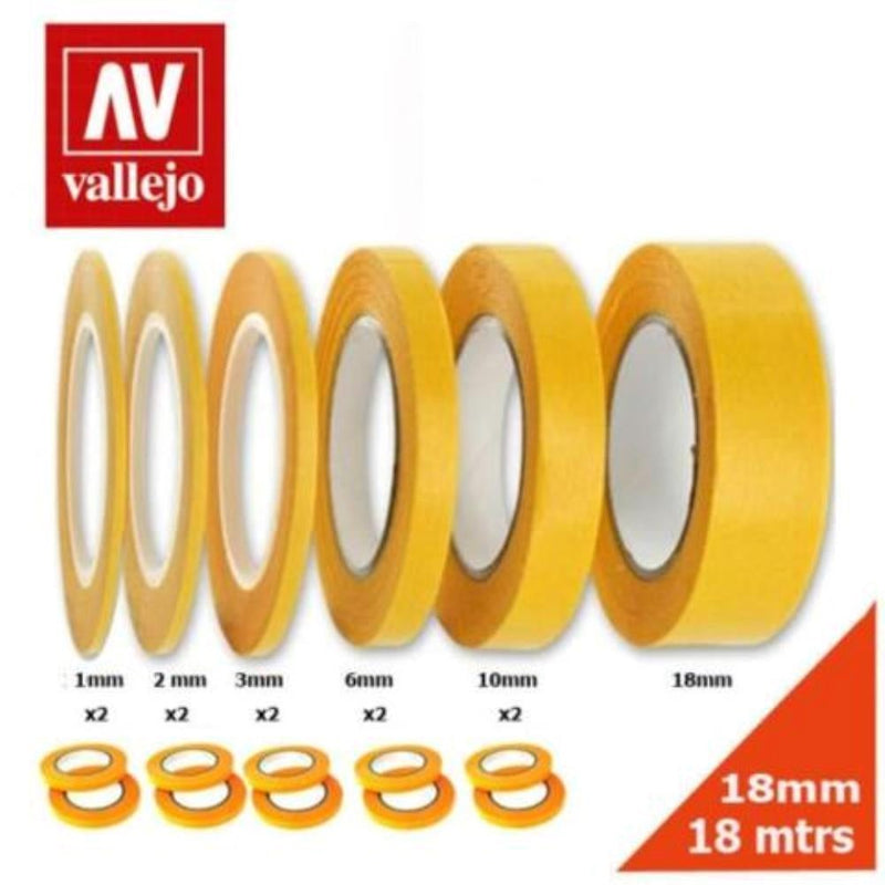 Vallejo AVT07001 Hobby Tools Precision Masking Tape 18mmx18m Single Pack