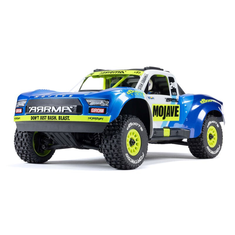ARRMA ARA2104T2 MOJAVE GROM MEGA 380 Brushed 4X4 Small Scale Desert Truck RTR with Battery & Charger Blue/White
