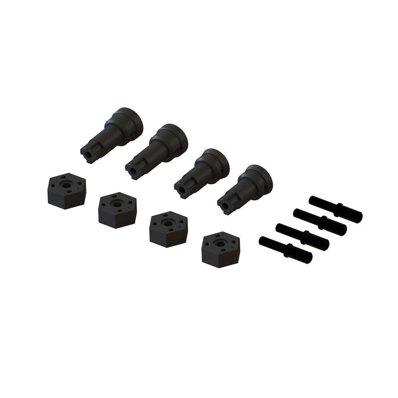 ARRMA ARA311229 Wheel Axle and Hub Set B - GROM Fits Mojave Grom and Losi 1/12 NASCAR