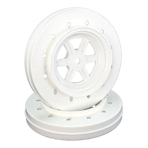 DE Racing DER-GDF-AW Gambler Wheels for Accelerator Tyres / WHITE (4pc) 1.9/3.0in