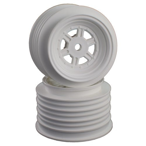 DE Racing DER-GLR-AW Gambler Rear Wheels for Late Model / MWM / Street Stock / 12mm Hex / AE -TLR / WHITE (4 PC) 1.7/2.2in