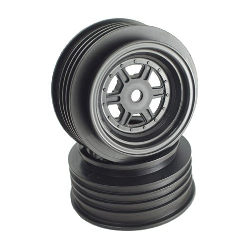 DE Racing DER-GSF-AB Gambler Front Wheels with 12mm Hex / AE Offset / BLACK (4 PC) 1.7/2.2in