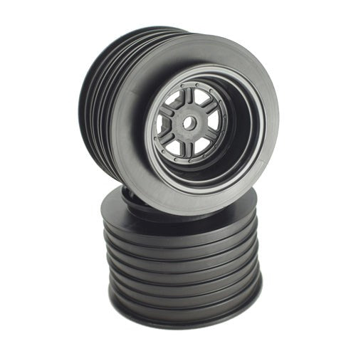 DE Racing DER-GSR-AB Gambler Rear Sprint Wheels with 12mm Hex / AE -TLR / BLACK (4 PC) 1.7/2.2in