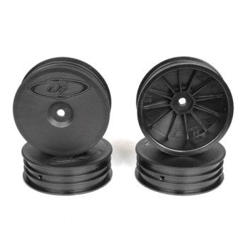 DE Racing DER-SB4-A4B Speedline Buggy Wheels for Associated B64 - B64D / TLR 22 3.0 - 4.0 / Front / BLACK / 4Pcs 2.2in