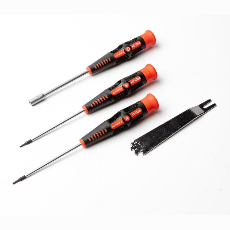 Dynamite DYNT0503 STARTUP TOOL SET SCX24: Axial 1/24th Scale 0.050 Hex 1.5mm Hex 4mm Nut Ball Fork Tool w/wrenches 2 3 4 and 5mm Carry Pouch