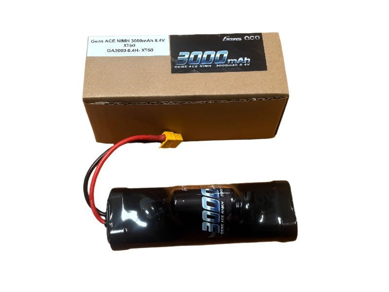 Gens Ace GA3000-8.4H-XT60 8.4V NiMh 3000mAh Hump pack With Quality 14Awg Silicone Wire & XT60 Plug 495g