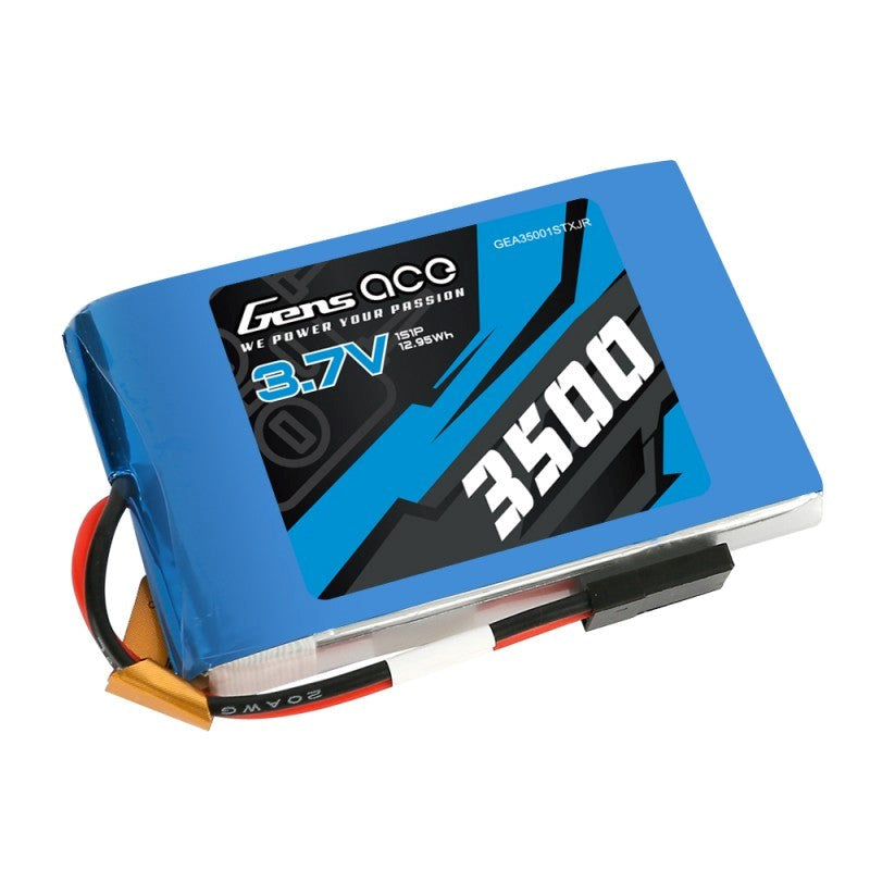Gens Ace GA3500-1S-MT44 3500mAh 3.7V TX 1S1P Lipo Battery Pack with JR Plug Sanwa MT44