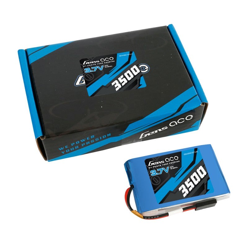 Gens Ace GA3500-1S-MT44 3500mAh 3.7V TX 1S1P Lipo Battery Pack with JR Plug Sanwa MT44