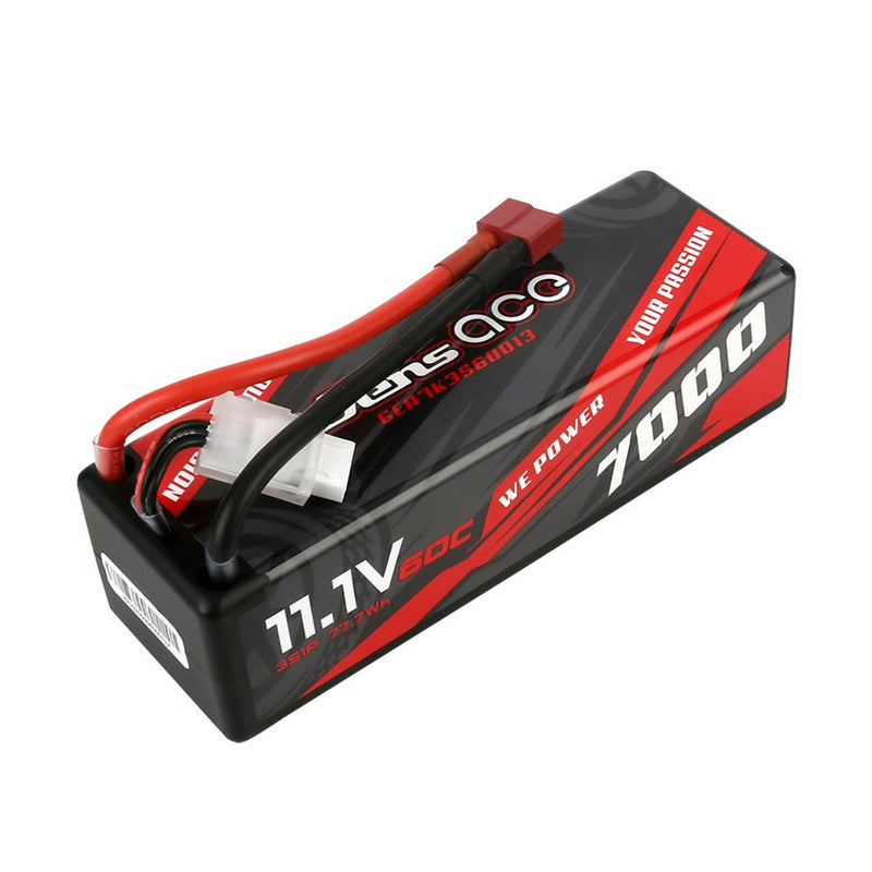 Gens Ace GA7000-3S60-HC 7000mAh 3S 11.1v 60C Hard Case Lipo Battery with EC5 Plug 138x47x38mm 463g