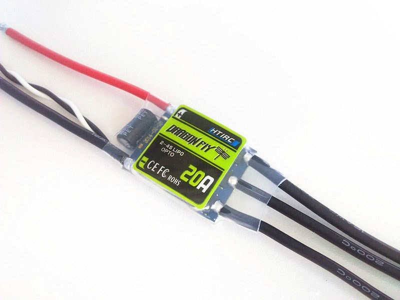 HTIRC HTI-D20-302401 #D-20A. Dragonfly 20A. Multi Rotor ESC. Burst 20A/25A 2-4LiPo 5-12NC 30x24x8.5mm 21g (8949816230125)