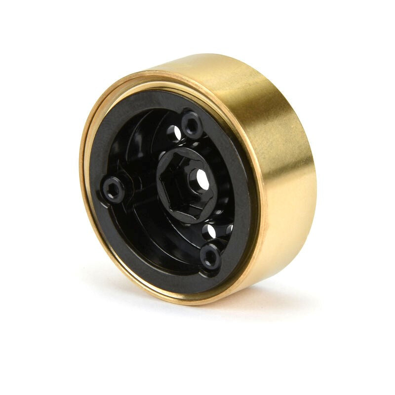 Proline PRO281200 1/24 Rock Shooter Brass F/R 1.0" 7mm Hex Crawler Wheels (2) Black SCX24