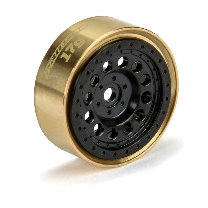 Proline PRO281200 1/24 Rock Shooter Brass F/R 1.0" 7mm Hex Crawler Wheels (2) Black SCX24