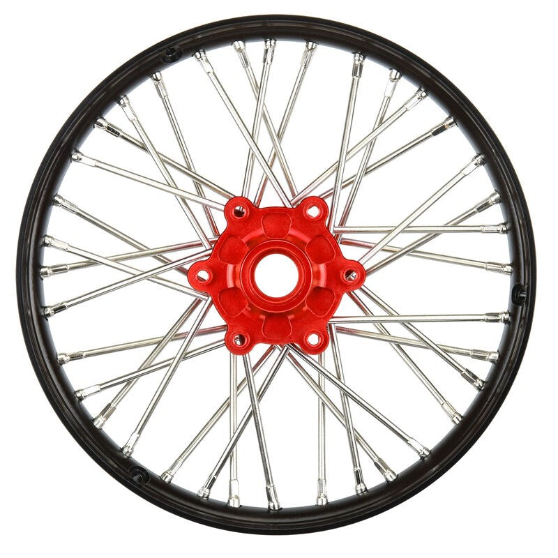 Proline PRO283600T2 1/4 Pro-Spec Aluminum V2 Bead Front Wheel Assembled Black/Red: Promoto-MX