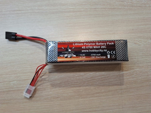 Hobby City 14.8V 4S 6700mAh 20C Lipo Battery - Hobby City NZ
