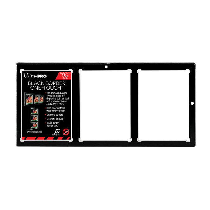 Ultra Pro 35pt 3-Card Black Border One-Touch Magnetic Holder - UP15113