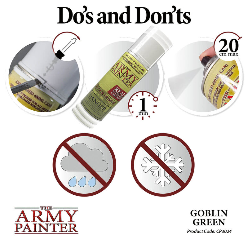 Army Painter CP3024 Colour Primer: Goblin Green - Hobby City NZ (9004809617645)