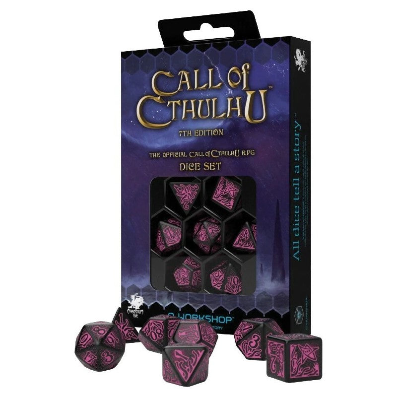 Q Workshop SCTR20 Call of Cthulhu 7th Edition Black & magenta Dice Set (9003914428653)