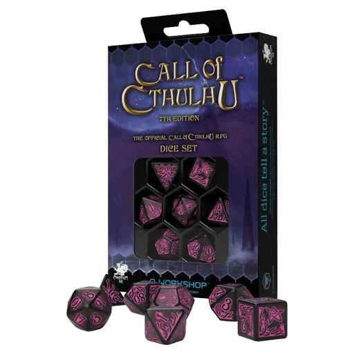 Q Workshop SCTR20 Call of Cthulhu 7th Edition Black & magenta Dice Set (9003914428653)