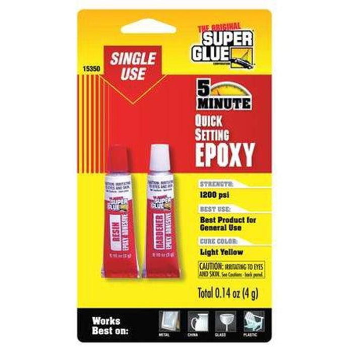 Super Glue 15350 5 Minute Epoxy (Single Use - 2pk) 6gm (7540446200045)