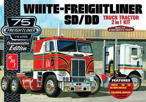 AMT 1046 1/25 White Freightliner 2-in-1 SC/DD Cabover Tractor (75th Anniversary) (8324590797037)