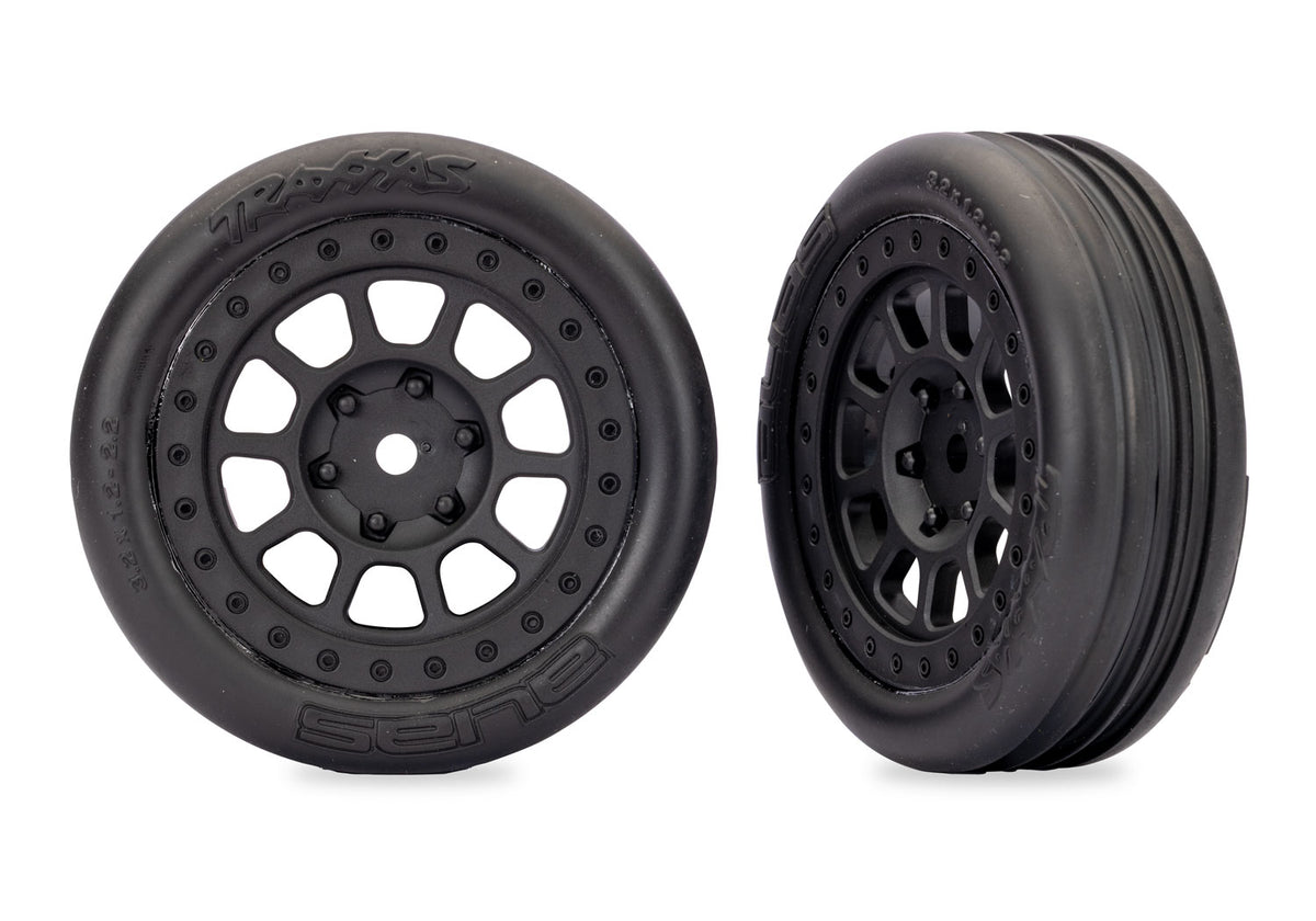 Traxxas Multi-Spoke 2.2in Black Assembled RC Wheel & Tyre Set