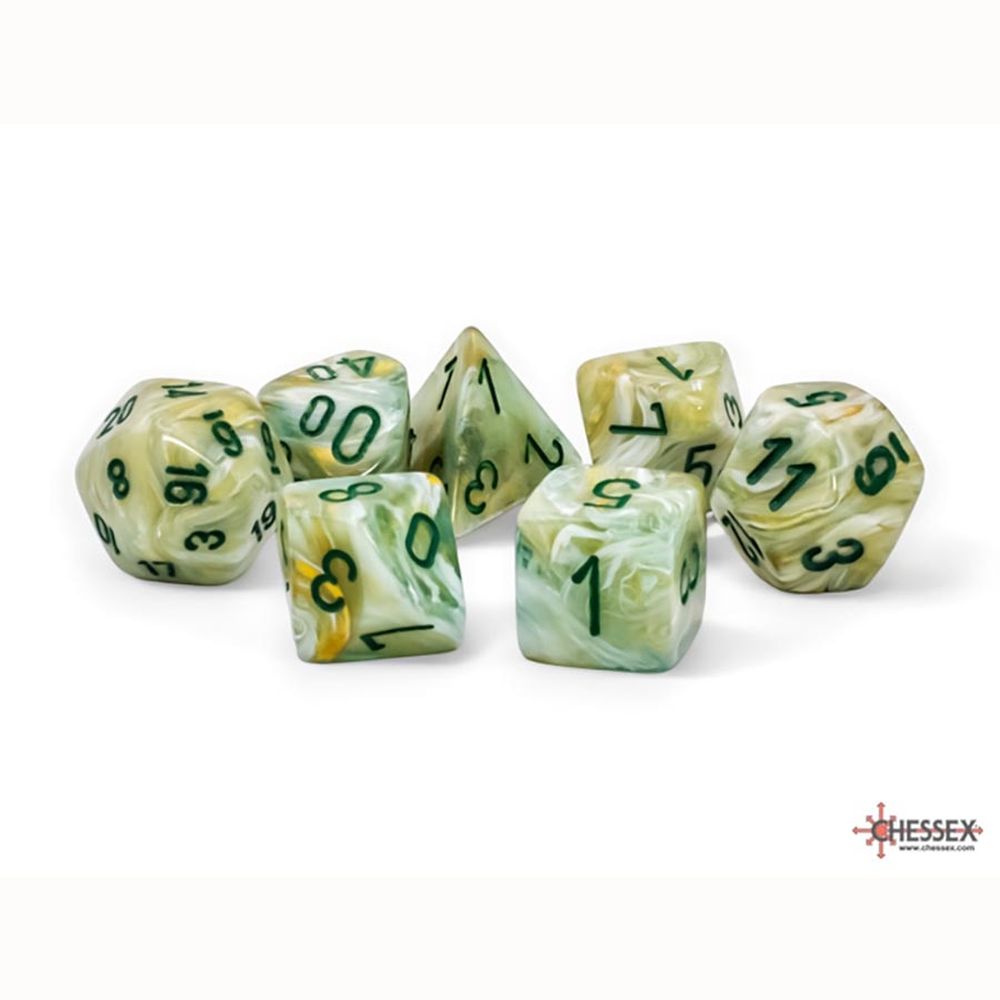 Chessex Marble Mega-hedral Green/Dark Green Dice Set