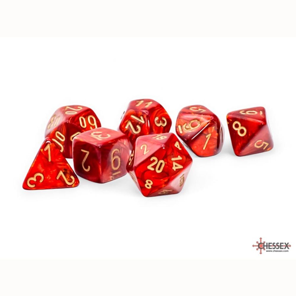 Chessex Scarab Mega-hedral Scarlet & Gold Dice Set