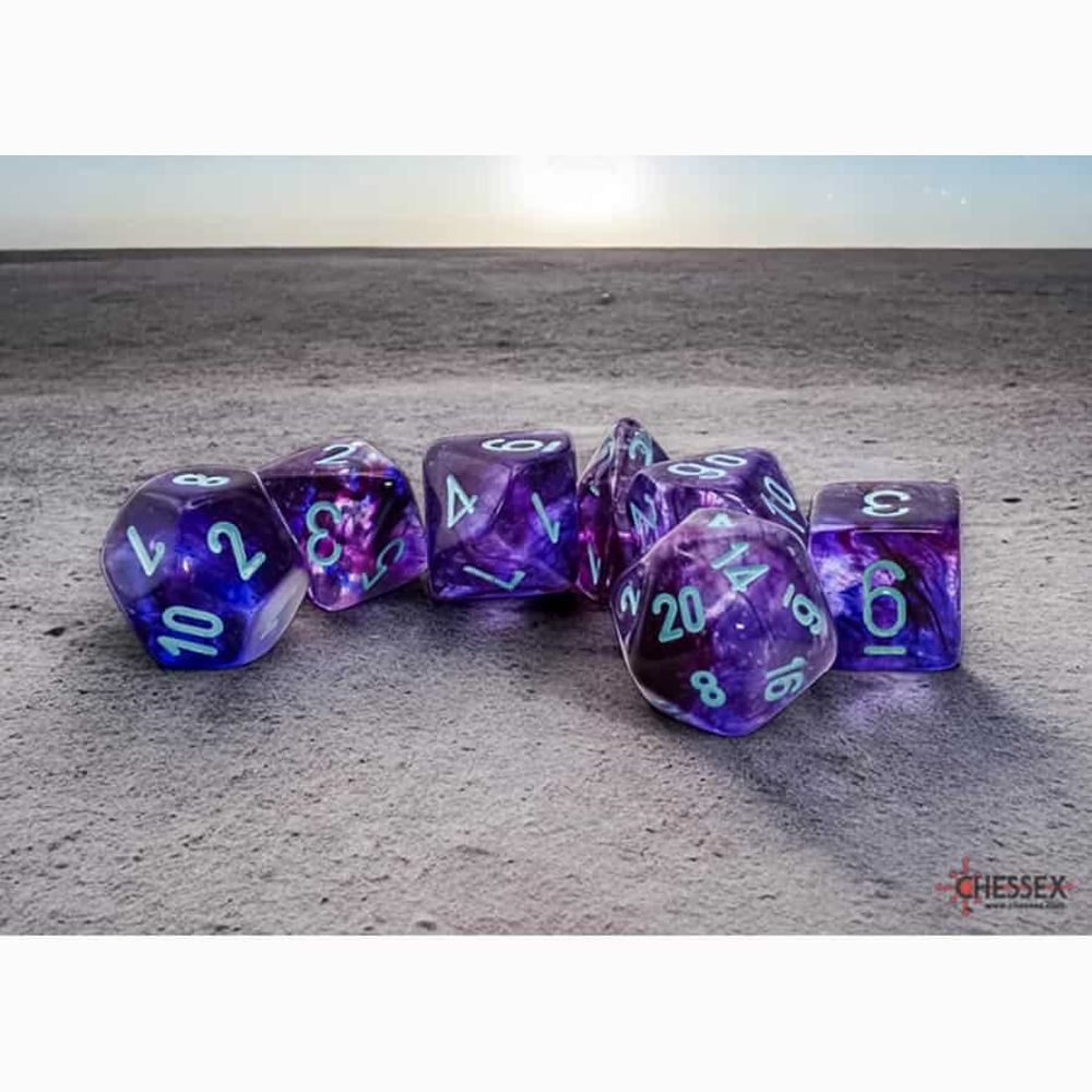 Chessex Nebula Mega-hedral Nocturnal/Turquoise Luminary Dice Set