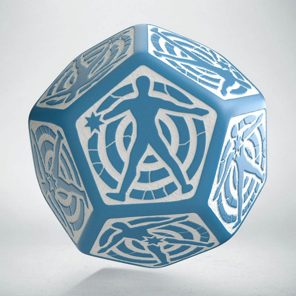 Q Workshop: D12 Hit Location Blue white die - QW-QWS12HIT06